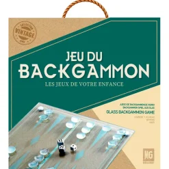 Fabrique de Styles Jeu de backgammon en verre 28x28cm* Jeux