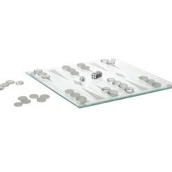 Fabrique de Styles Jeu de backgammon en verre 28x28cm* Jeux