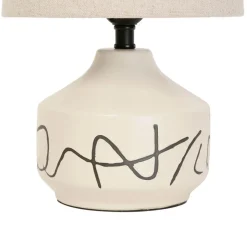 Fabrique de Styles Lampe en porcelaine et lin h33cm - visionnary* Lampes À Poser