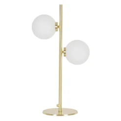 Fabrique de Styles Lampe 2 globes en verre opaline doré - edmond* Lampes À Poser