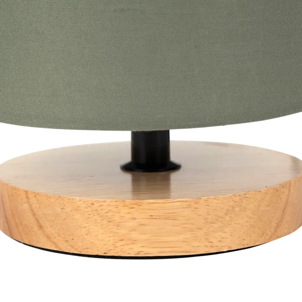 Fabrique de Styles Lampe en bois d'hévéa et coton naturel et h24cm - Filen* Lampes À Poser
