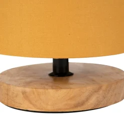 Fabrique de Styles Lampe en bois d'hévéa et coton naturel et h24cm - Filen* Lampes À Poser