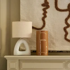 Fabrique de Styles Lampe en céramique et coton h38cm - Organic* Lampes À Poser