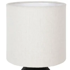 Fabrique de Styles Lampe en céramique et lin noir et écru h26cm - Minimal* Lampes À Poser