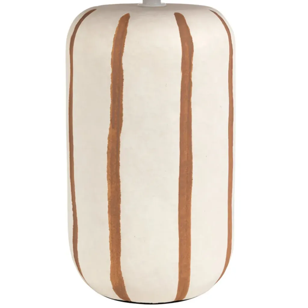 Fabrique de Styles Lampe en céramique rayée et écru h40cm - Paese* Lampes À Poser