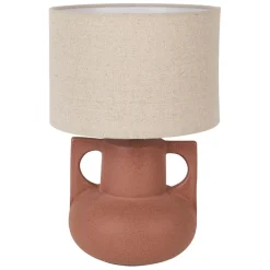 Fabrique de Styles Lampe en céramique et lin h33.5cm - Eterra* Lampes À Poser