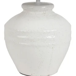 Fabrique de Styles Lampe en terre cuite et lin blanc h47.5cm - Tahra* Lampes À Poser