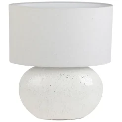 Fabrique de Styles Lampe en terre cuite et lin blanc h50cm - Tahra* Lampes À Poser