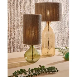 Fabrique de Styles Lampe en verre et jute h46cm - Heliac* Lampes À Poser
