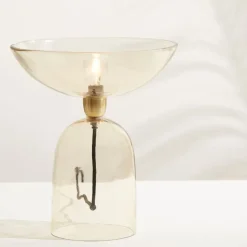 Fabrique de Styles Lampe ronde en verre h33.5cm - champart* Lampes À Poser