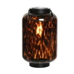 Fabrique de Styles Lanterne solaire en verre leopard d16xh35.5cm*Enfant Luminaires|Jardin