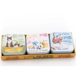Fabrique de Styles Lot de 3 boîtes métal avec savons 100g* Savon Solide