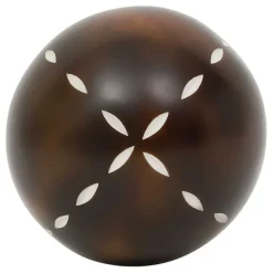 Fabrique de Styles Lot de 6 boules décoratives en résine brun et blanc d10cm - Komati* Petits Objets Déco