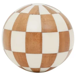 Fabrique de Styles Lot de 6 boules décoratives en résine brun et ivoire - Sumba* Petits Objets Déco