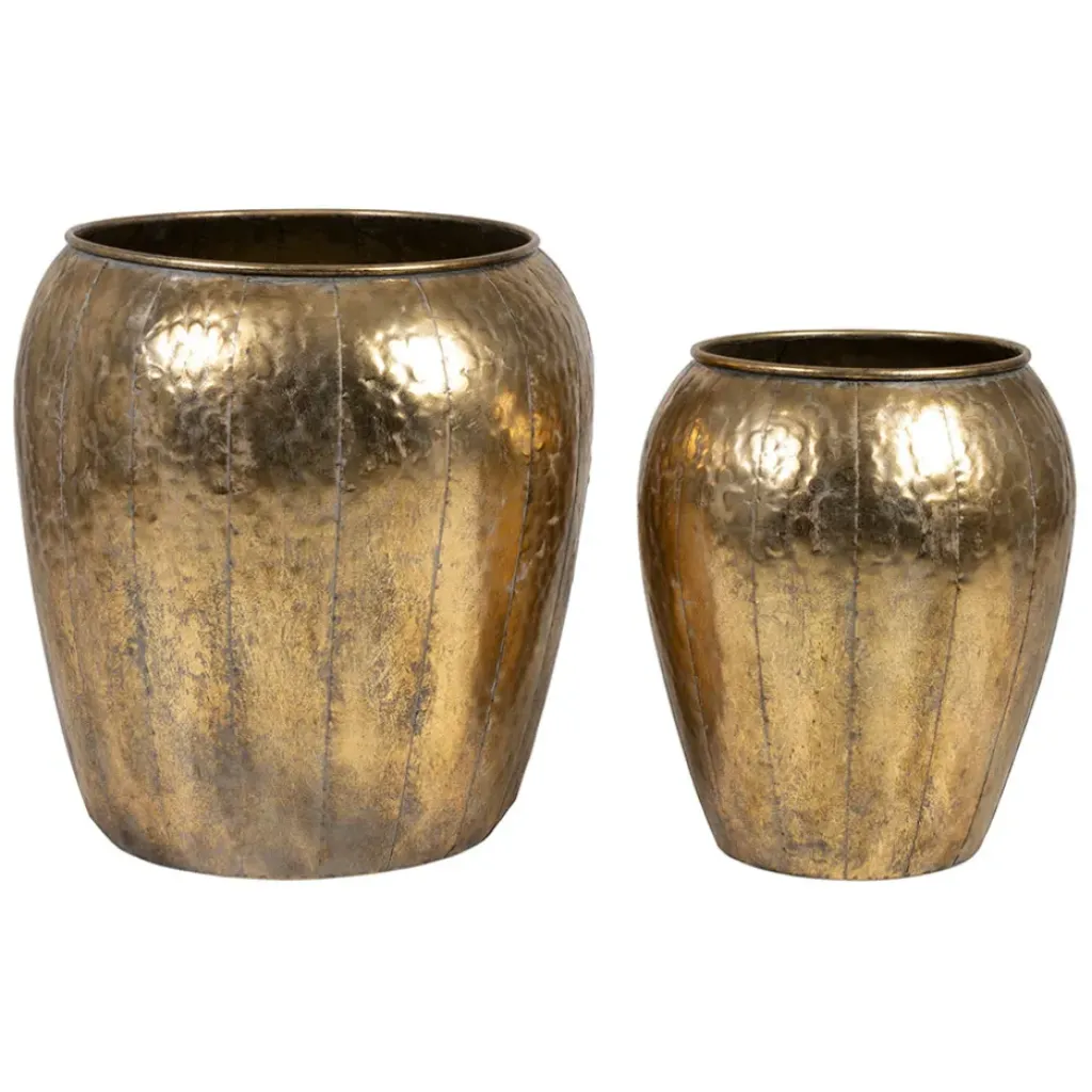 Fabrique de Styles Lot de 2 caches pot en fer d48cm et d36cm - Baca* Cache-pots Et Supports