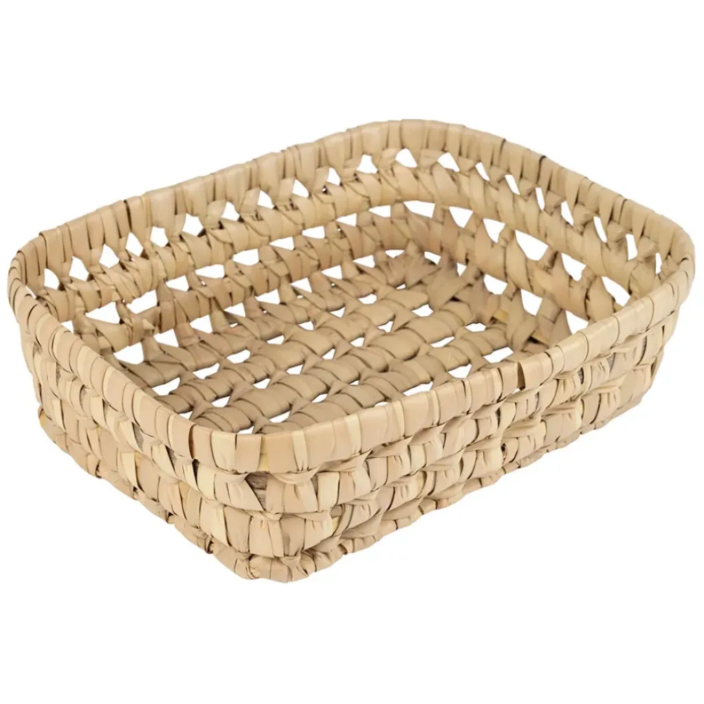 Fabrique de Styles Lot de 2 corbeilles en feuille de palmier 25x20xh10cm - Beezz* Paniers Et Corbeilles