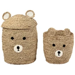 Fabrique de Styles Lot de 2 corbeilles en jonc de mer d31.5xh45cm - Famille* Paniers Et Corbeilles