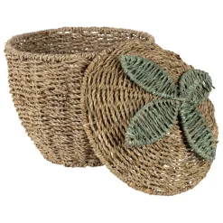 Fabrique de Styles Lot de 2 corbeilles fraise en jonc de mer naturel et vert - Les Fruits* Paniers Et Corbeilles