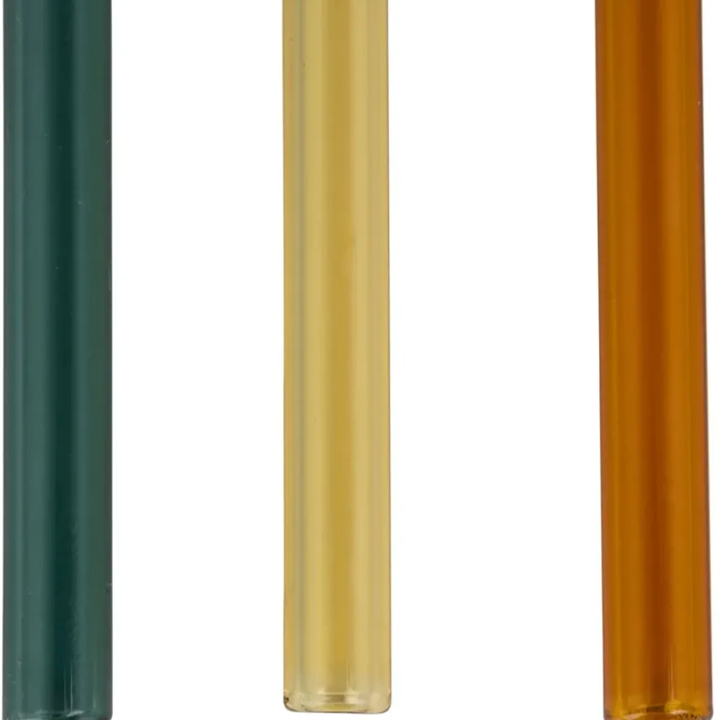 Fabrique de Styles Lot de 4 pailles en verre borosilicate h14cm - Funny* Accessoires Réutilisables