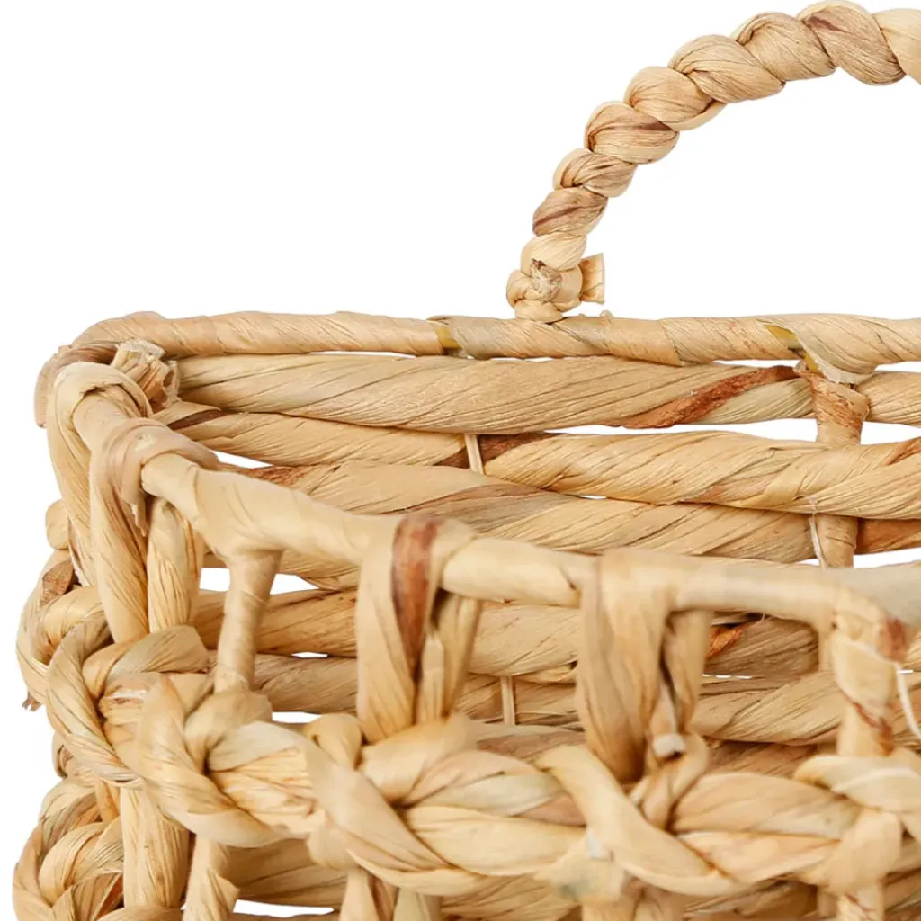 Fabrique de Styles Lot de 2 paniers en jacynthe d'eau et fer - Famille* Paniers Et Corbeilles