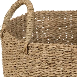 Fabrique de Styles Lot de 2 paniers en jonc de mer naturel et cerise rouge - Les Fruits* Paniers Et Corbeilles