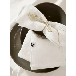 Fabrique de Styles Lot de 3 serviettes en lin lavé 40x40cm - Soline* Serviettes De Table