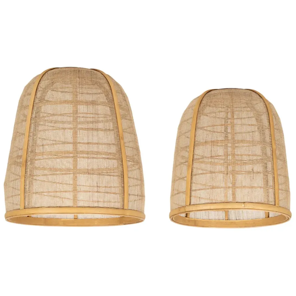 Fabrique de Styles Lot de 2 suspensions en lin et bambou non électrifiée - Plaka* Suspensions