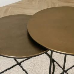 Fabrique de Styles Lot de 2 table gigogne en aluminium et fer - Felia* Table Basses