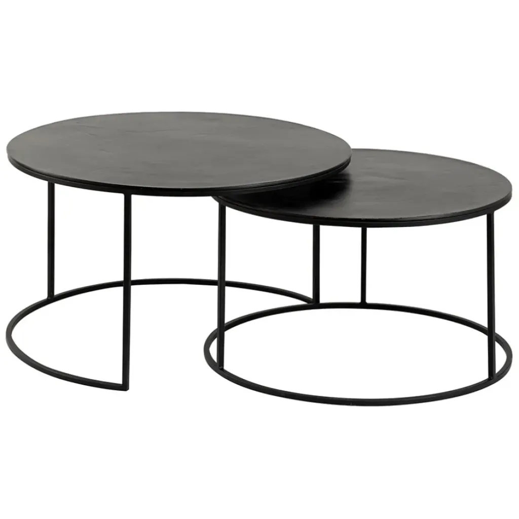 Fabrique de Styles Lot de 2 table gigogne en aluminium et fer - Felia* Table Basses