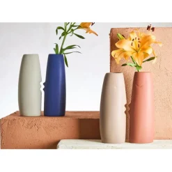 Fabrique de Styles Lot de 2 vases visage en grès et écru h30cm* Vases Et Soliflores