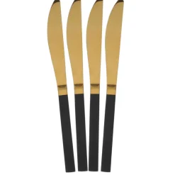 Fabrique de Styles Menagère 16 pieces doré et noir en acier inoxydable* Ménagères