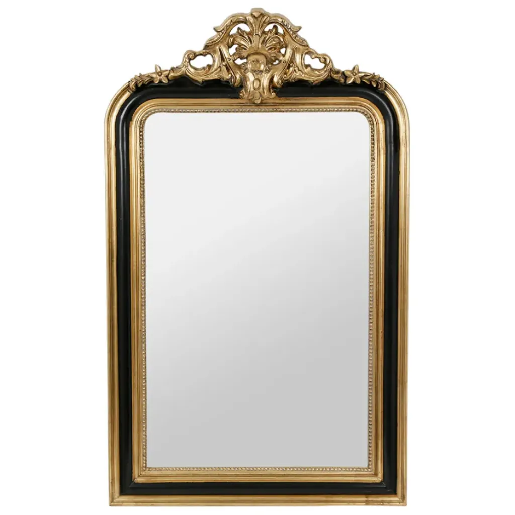 Fabrique de Styles Miroir baroque noir et doré en bois - Féerie* Miroirs