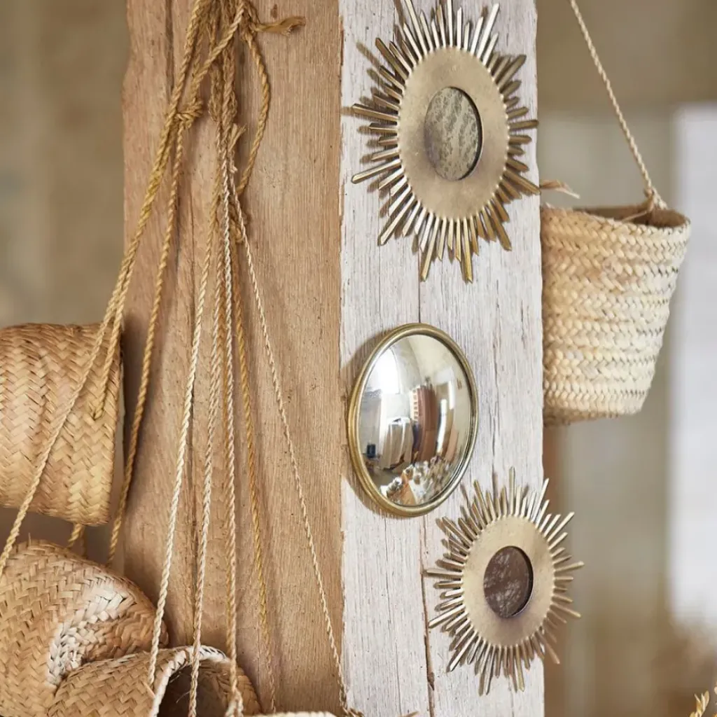 Fabrique de Styles Miroir convex en laiton d21.5cm - edman* Miroirs