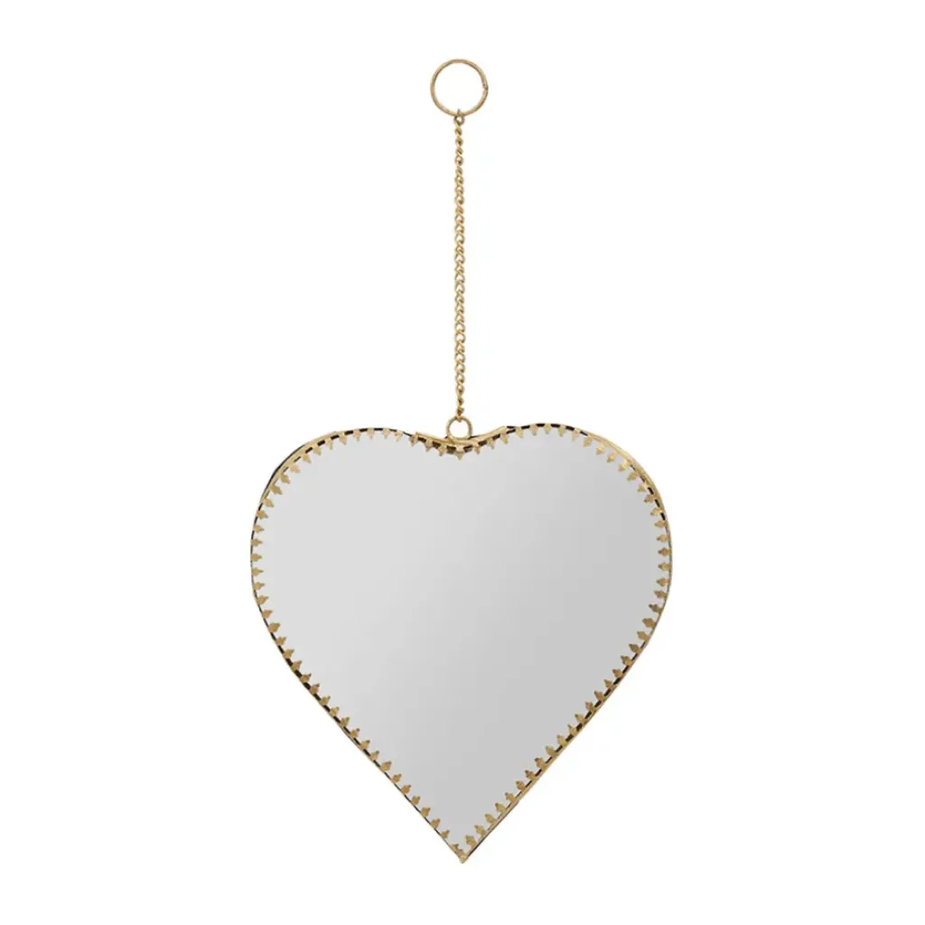 Fabrique de Styles Miroir cœur en laiton et miroir 15x16cm - Cœur* Miroirs