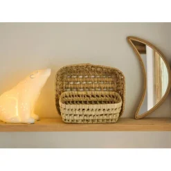 Fabrique de Styles Miroir lune en rotin 14x30cm* Miroirs