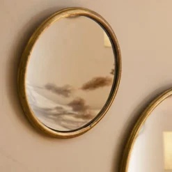 Fabrique de Styles Miroir rond convexe en laiton d14.5cm - Edman* Miroirs