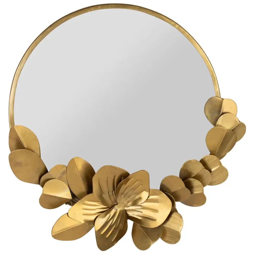 Fabrique de Styles Miroir rond en laiton et miroir d25cm - Belisama* Miroirs