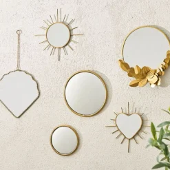 Fabrique de Styles Miroir rond en laiton et miroir d25cm - Belisama* Miroirs