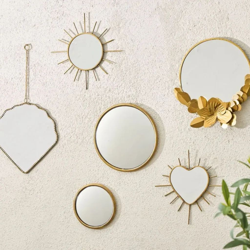 Fabrique de Styles Miroir rond en laiton et miroir d25cm - Belisama* Miroirs