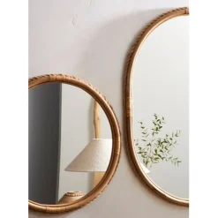Fabrique de Styles Miroir rond en sapin d53cm - Trappeur* Miroirs