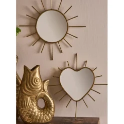 Fabrique de Styles Miroir soleil en laiton 20x20cm - Jolinio* Miroirs