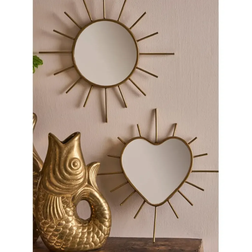 Fabrique de Styles Miroir soleil en laiton 20x20cm - Jolinio* Miroirs