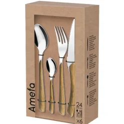 Fabrique de Styles Ménagère 24 pièces acier et effet bois - Eclat* Ménagères