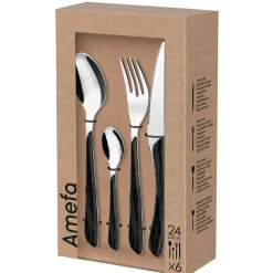 Fabrique de Styles Ménagère 24 pièces acier et noir - Eclat* Ménagères