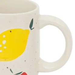 Fabrique de Styles Mug en grès moucheté écru et 38cl - Les Fruits* Tasses Et Mugs