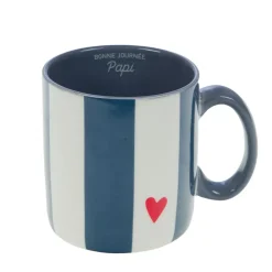 Fabrique de Styles Mug Papi rayé et blanc en porcelaine - Ella* Tasses Et Mugs