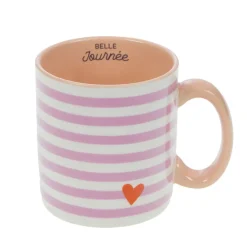 Fabrique de Styles Mug rayé et blanc en porcelaine - Ella* Tasses Et Mugs