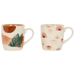 Fabrique de Styles Mugs x2 et vert 30cl en porcelaine - sweet leaves* Tasses Et Mugs