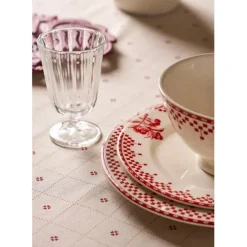 Fabrique de Styles Nappe carrée en coton blanc et 160x160cm - P'tits cœurs* Nappes