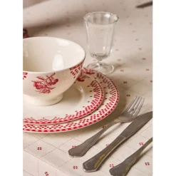 Fabrique de Styles Nappe carrée en coton blanc et 160x160cm - P'tits cœurs* Nappes